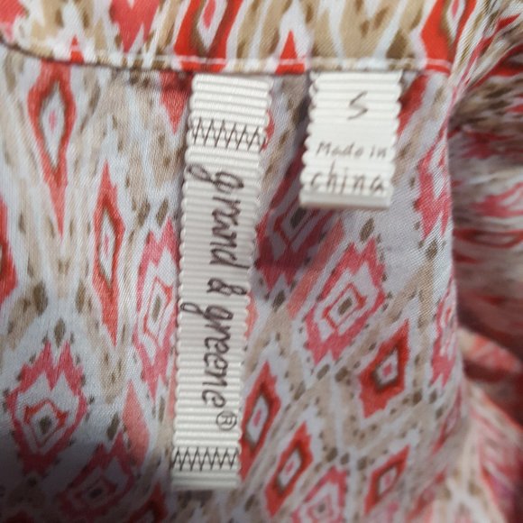 Grand & Greene Tunic Aztec Print Rayon Top - Picture 5 of 7